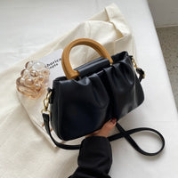 Ruched Faux Leather Bag - Amélie