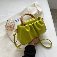 Ruched Faux Leather Bag - Amélie