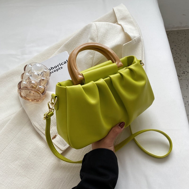 Ruched Faux Leather Bag - Amélie