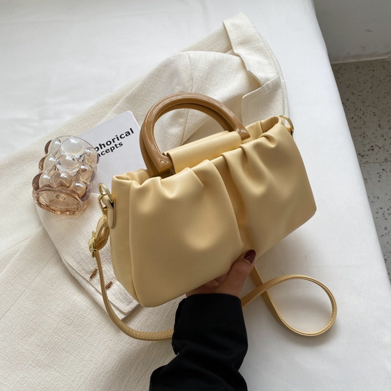 Ruched Faux Leather Bag - Amélie