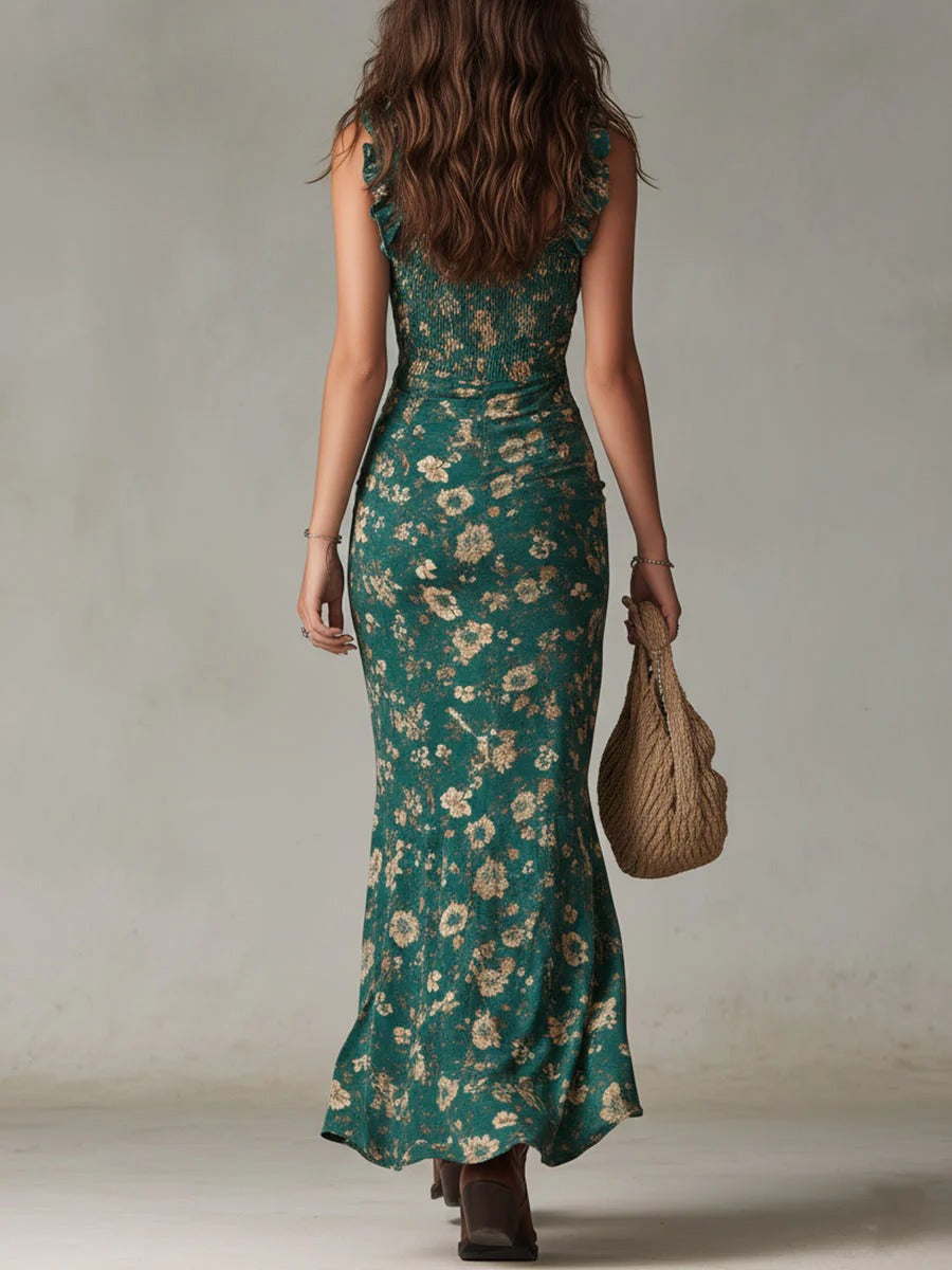 Mikaela - Boho Flowing Side-Slit Maxi Dress
