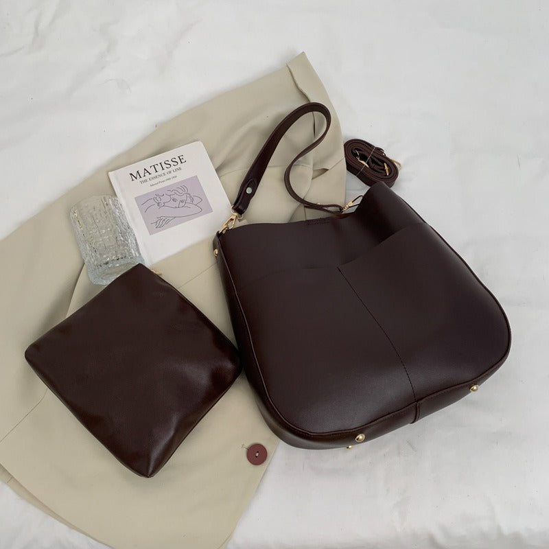 Minimalist Faux Leather Shoulder Bag - Teresa