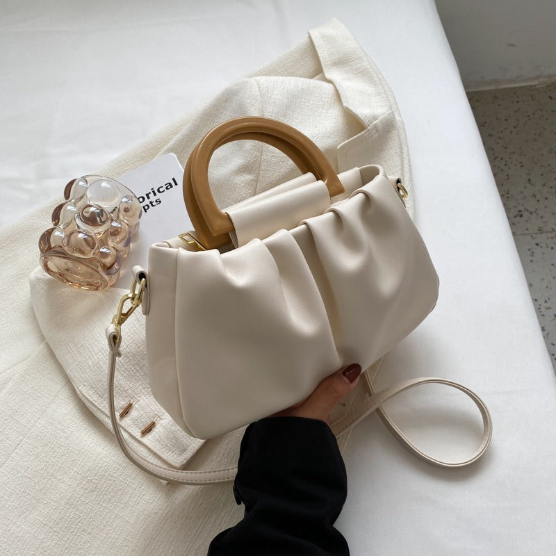 Ruched Faux Leather Bag - Amélie