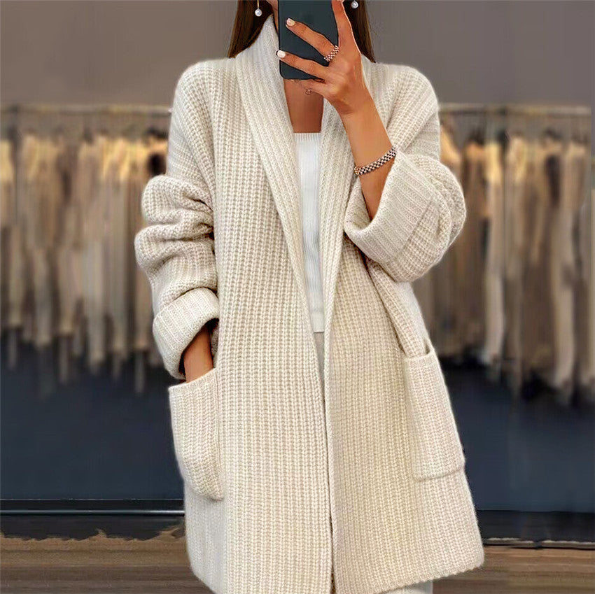 Isabeau | Women's Open Front Long Cardigan with Pockets