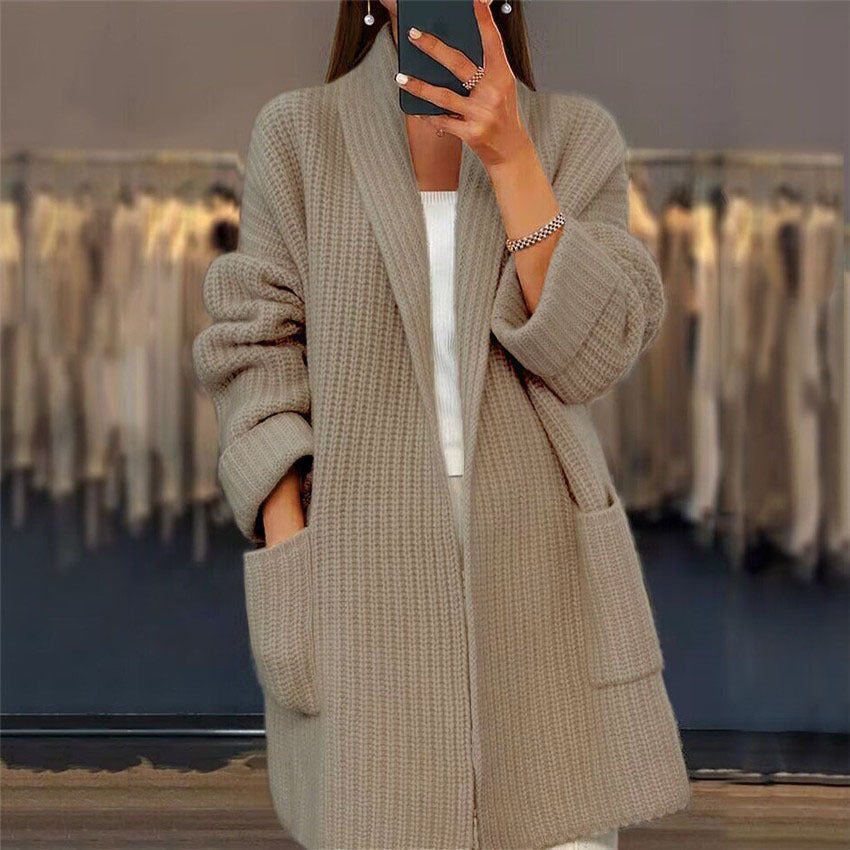 Isabeau | Women's Open Front Long Cardigan with Pockets