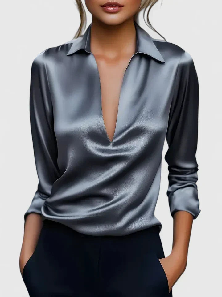 Isadora | Women's Collared Long Sleeve Blouse