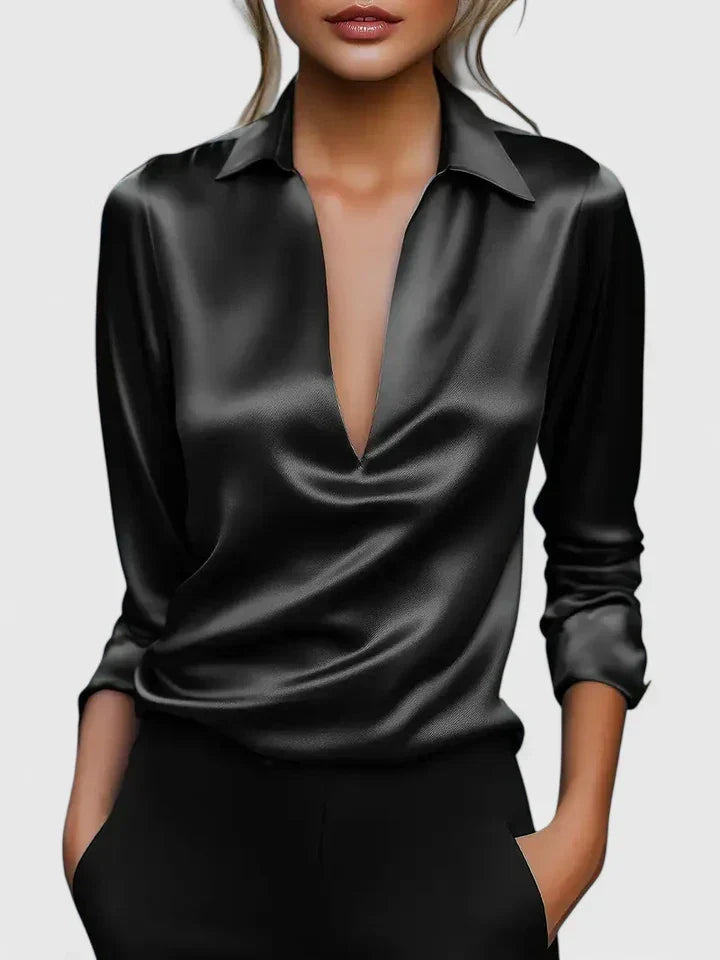 Isadora | Women's Collared Long Sleeve Blouse