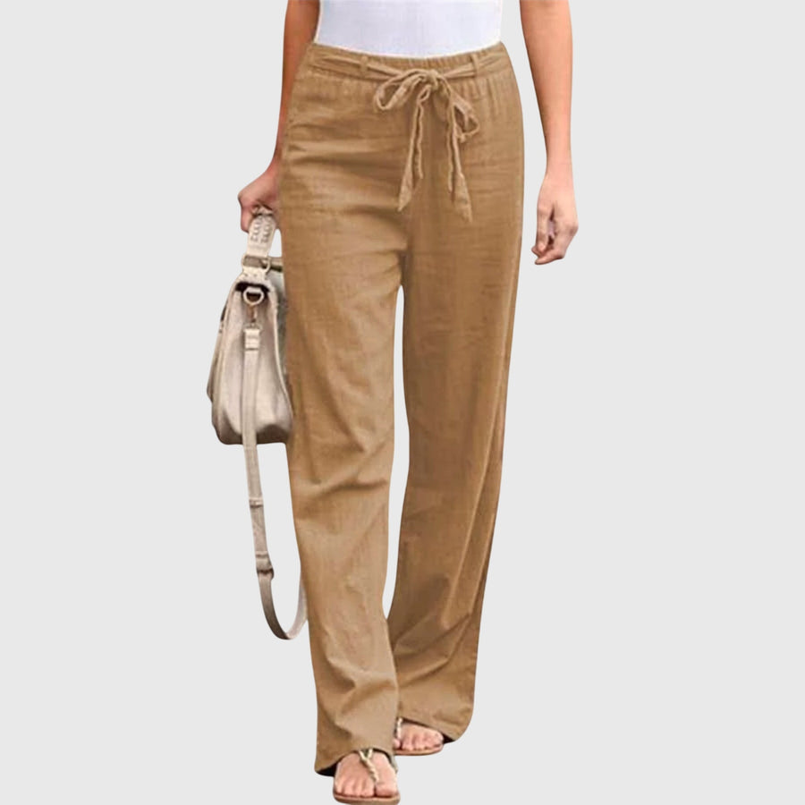 Isadora | Women's Tie Waist Wide Leg Pants