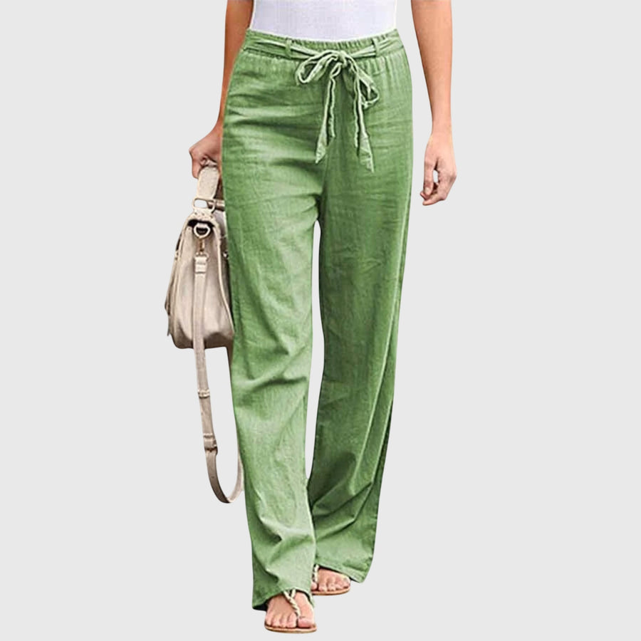 Isadora | Women's Tie Waist Wide Leg Pants