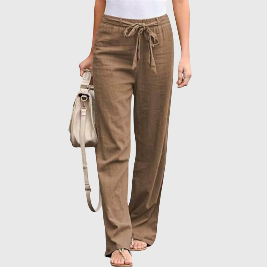 Isadora | Women's Tie Waist Wide Leg Pants