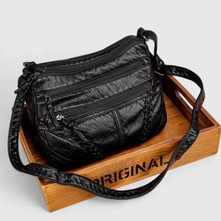 Isidora | Women's Brown Multi Zip Crossbody Bag