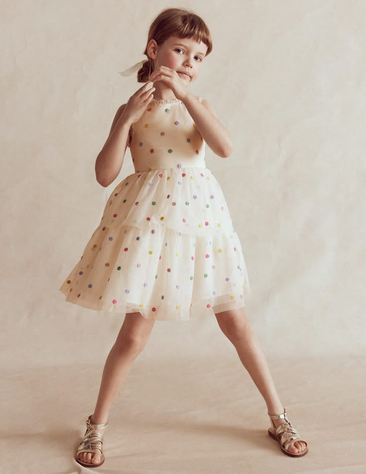 Ivory Spot Occasion Dress