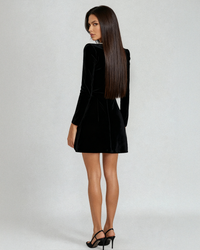 Amira – Crystal Embellished Velvet Dress