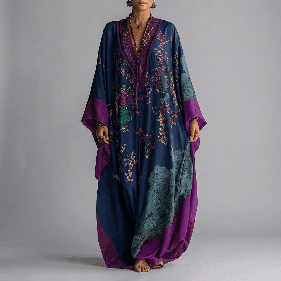 Iseult - Japanese Plum Blossom Maxi Dress