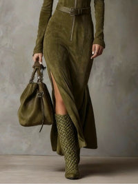Maisie – Long Suede Dress