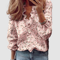 Juniper | Women's Floral Print Ruffle Neck Long Sleeve Blouse