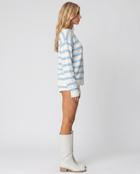Ashley Striped Shorts Set - Light Blue