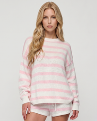 Ashley Striped Shorts Set - Light Pink