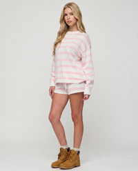 Ashley Striped Shorts Set - Light Pink