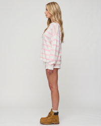 Ashley Striped Shorts Set - Light Pink