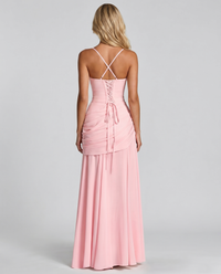 Charlotte Ruched Maxi Dress - Pink