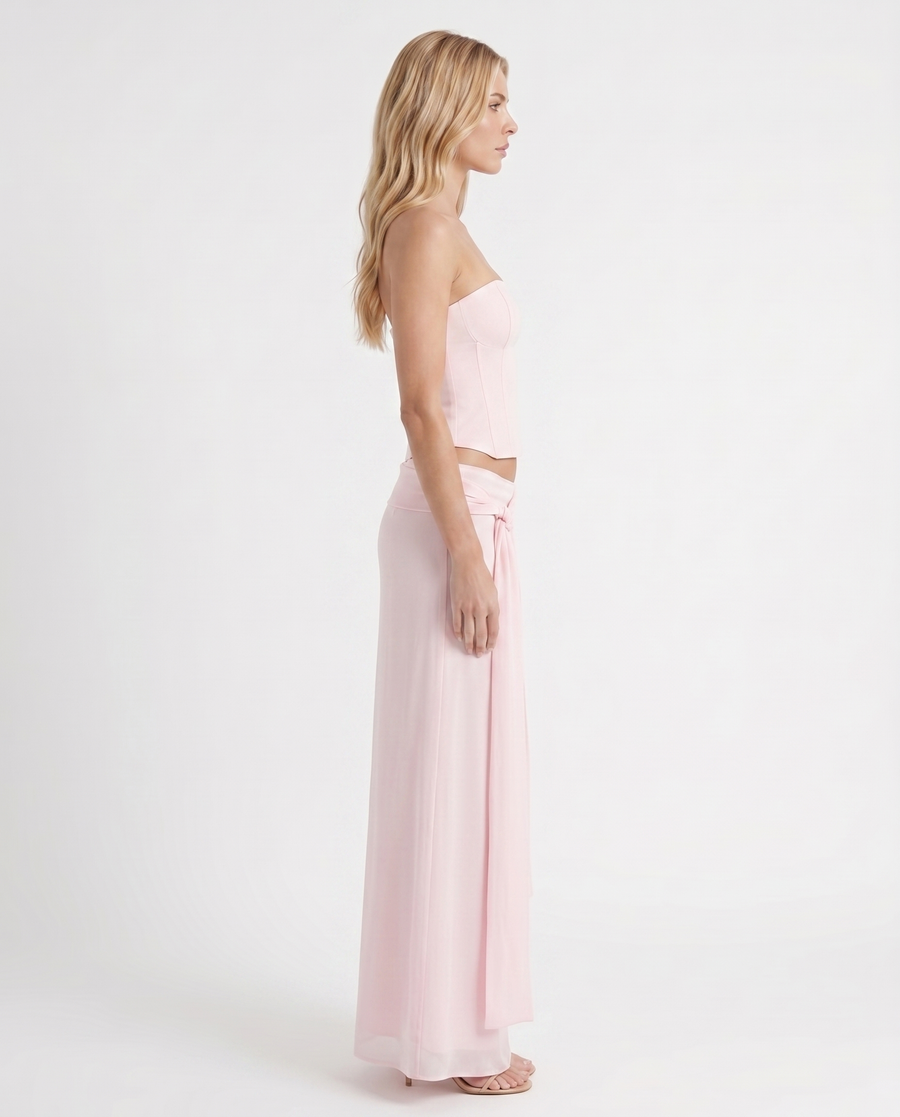 Charlotte Wrap Skirt Set - Blush