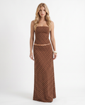 Charlotte Wrap Skirt Set - Cocoa Polka Dot