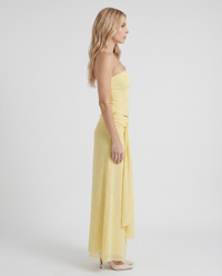 Charlotte Wrap Skirt Set - Lemon Polka Dot