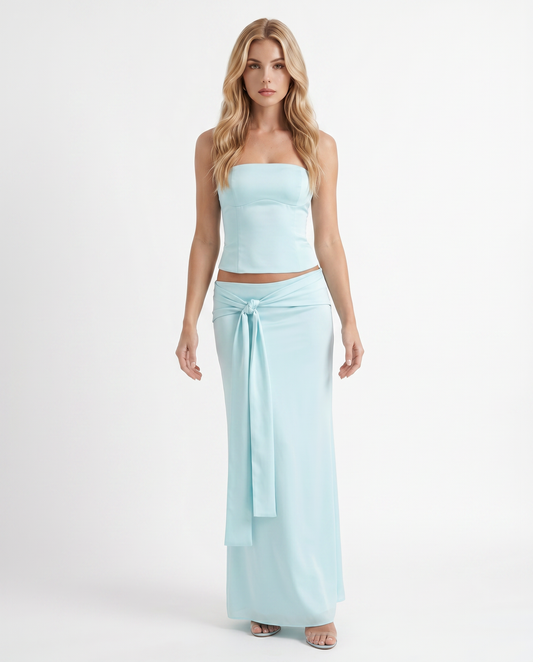 Charlotte Wrap Skirt Set - Mist