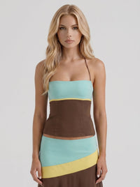 Cleo Skirt Set - Mocha & Mint
