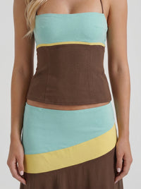 Cleo Skirt Set - Mocha & Mint