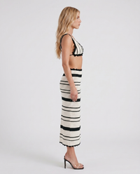 Hallie Striped Set - Black