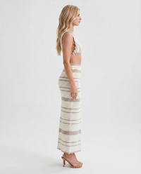 Hallie Striped Set - Khaki