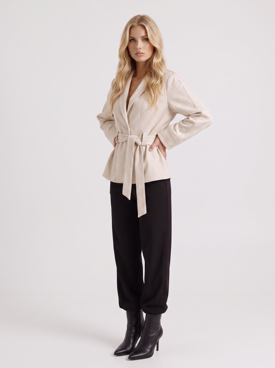 Hattie Shawl Jacket - Beige