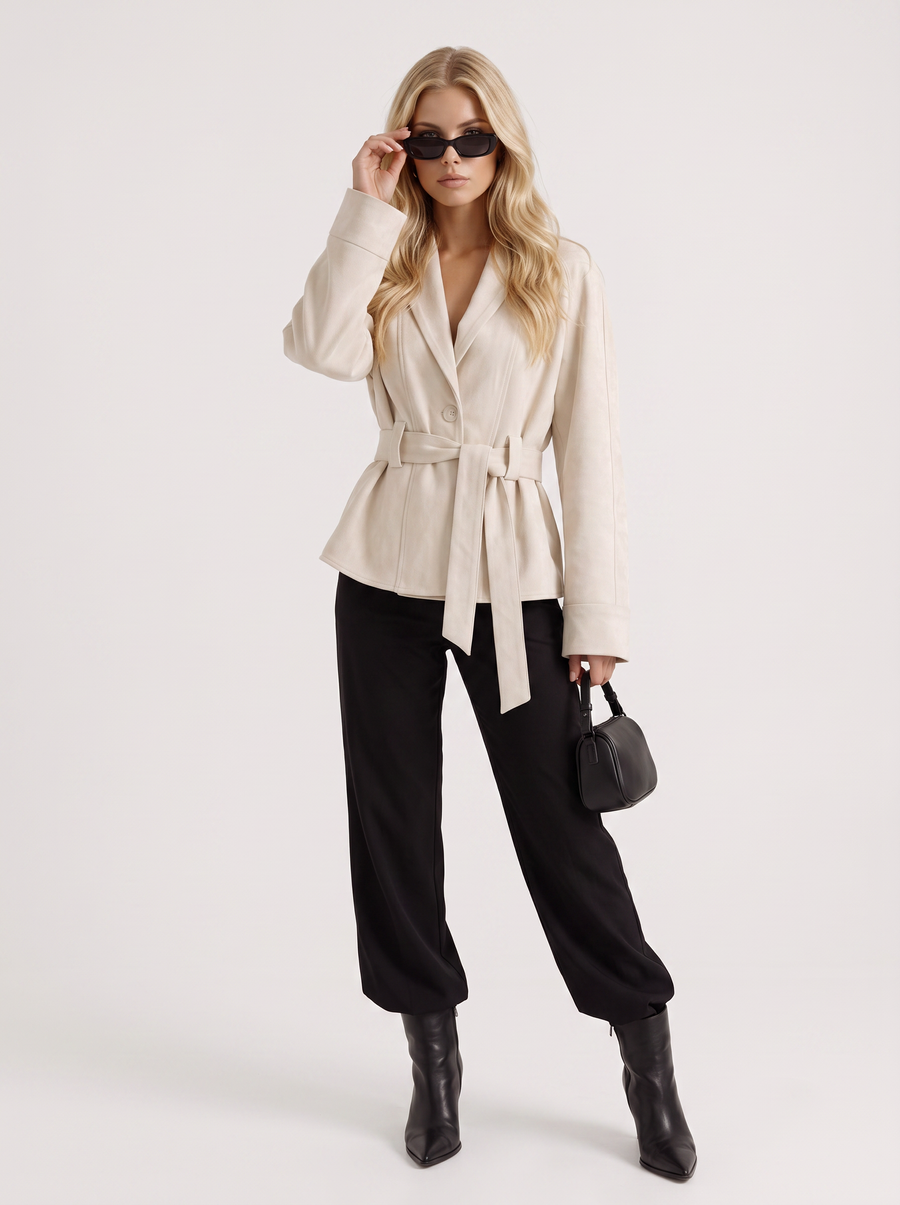 Hattie Shawl Jacket - Beige