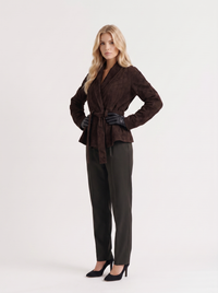 Hattie Shawl Jacket - Dark Brown
