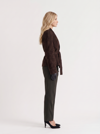 Hattie Shawl Jacket - Dark Brown
