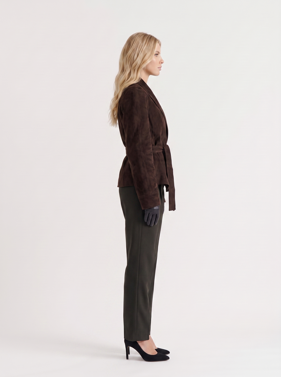 Hattie Shawl Jacket - Dark Brown