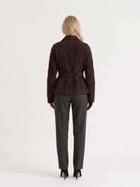 Hattie Shawl Jacket - Dark Brown