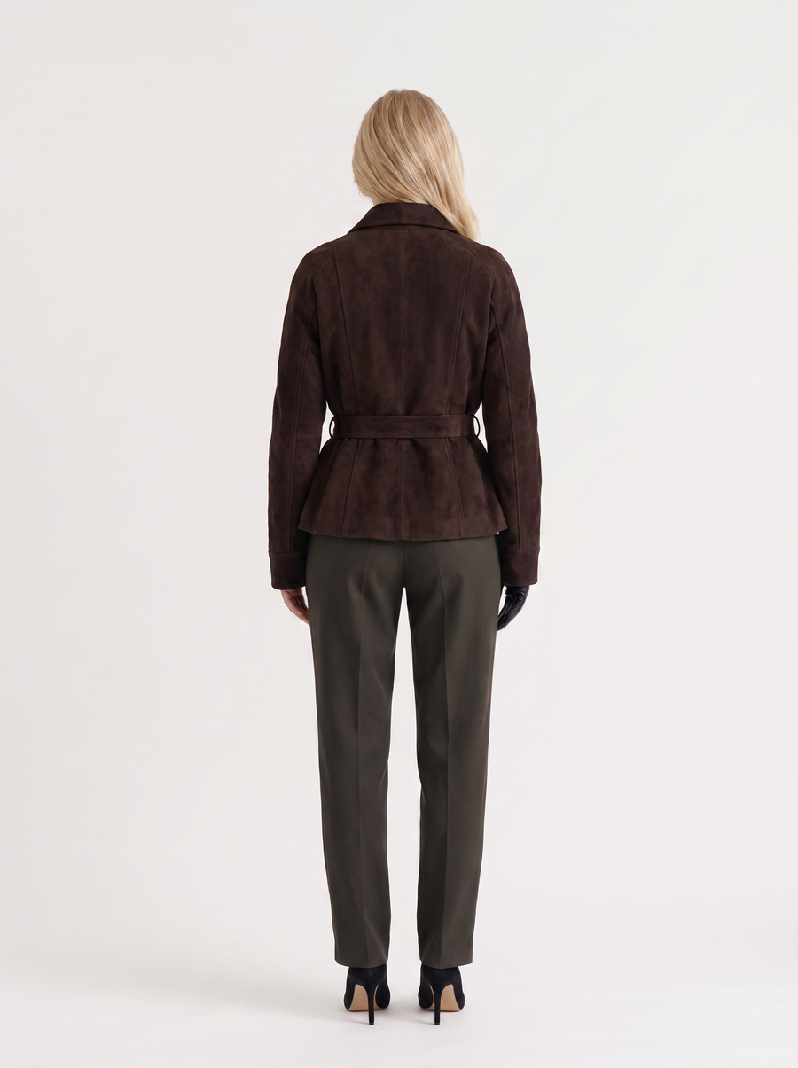Hattie Shawl Jacket - Dark Brown