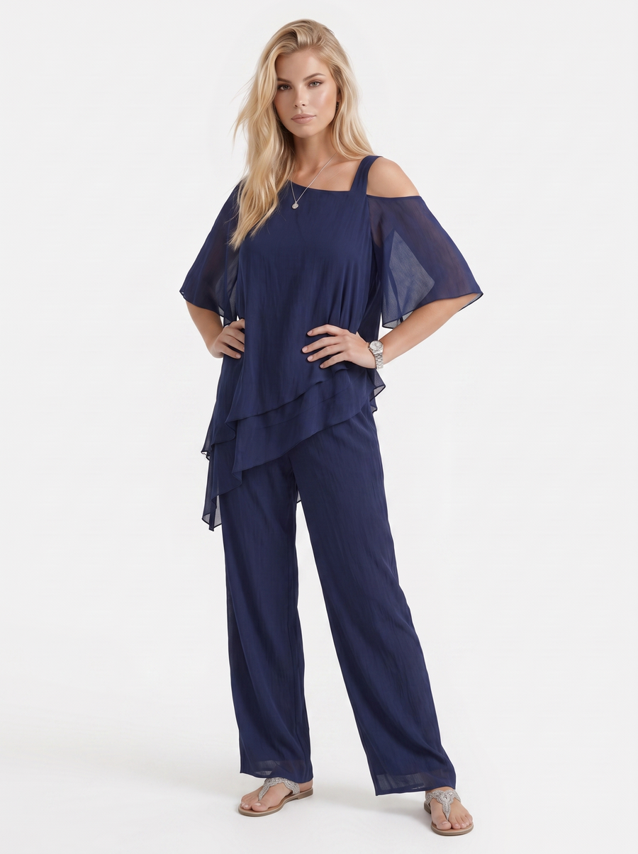 Ines Pants Set - Navy Blue
