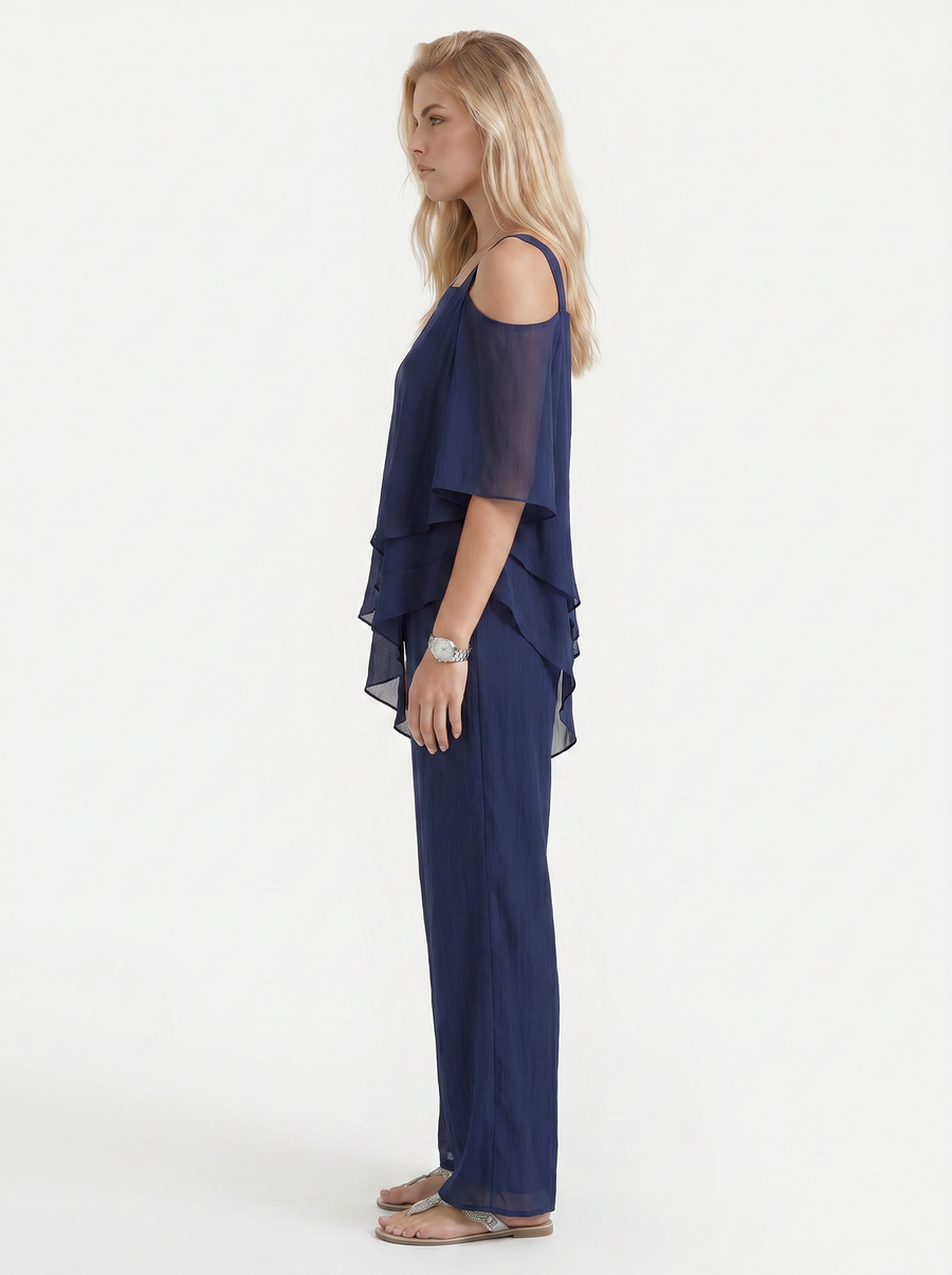 Ines Pants Set - Navy Blue