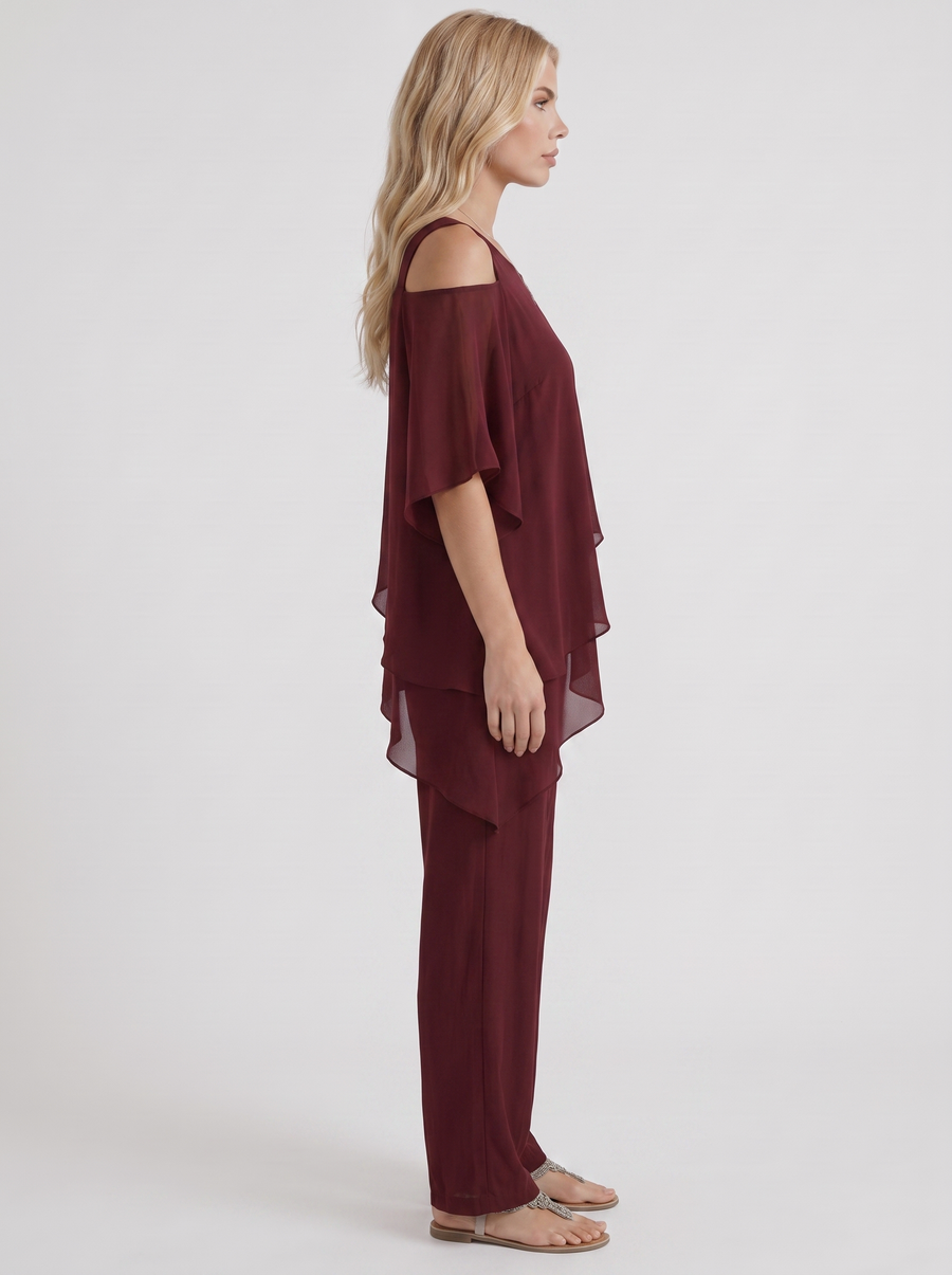 Ines Pants Set - Red