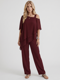Ines Pants Set - Red