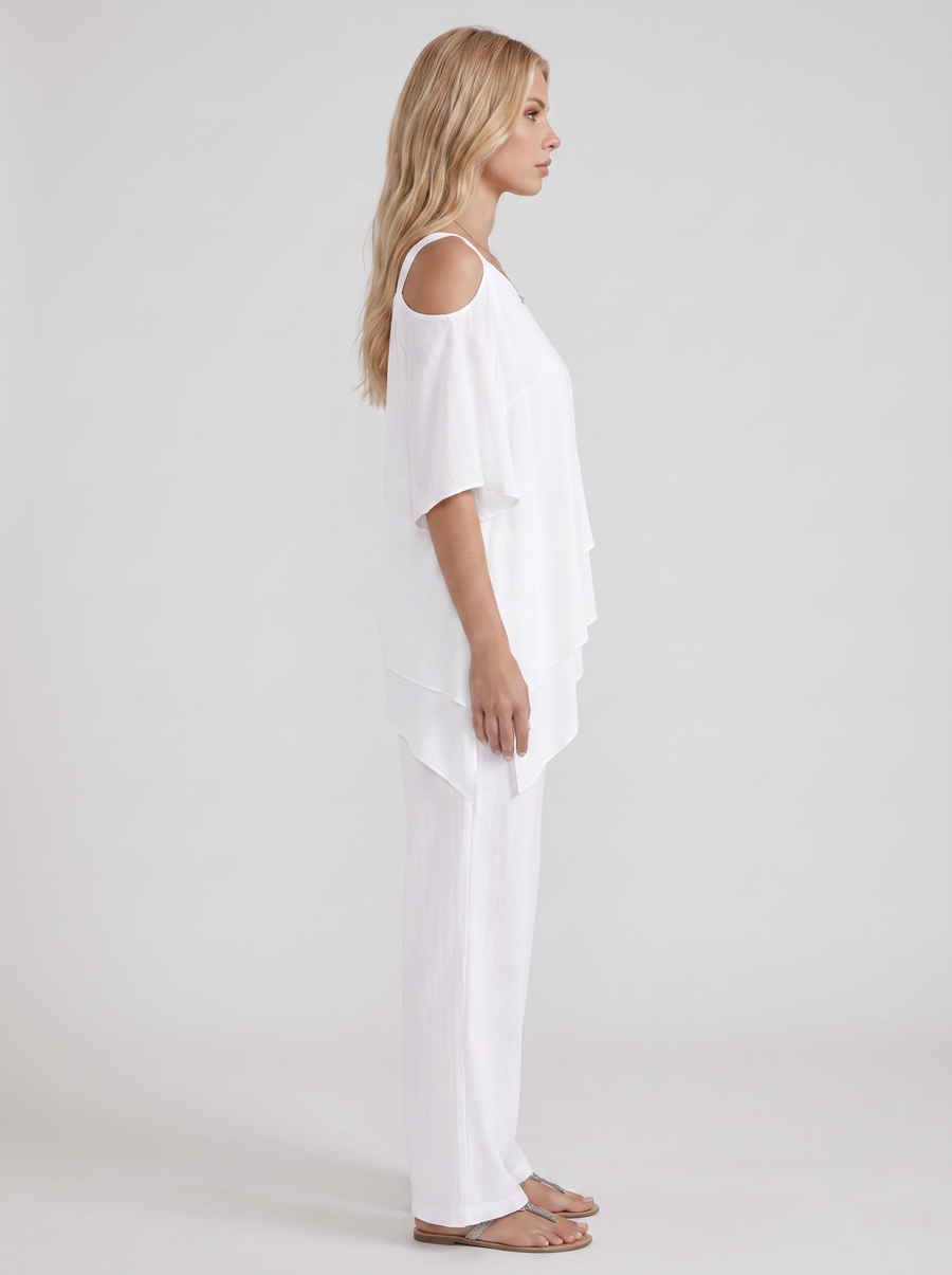 Ines Pants Set - White