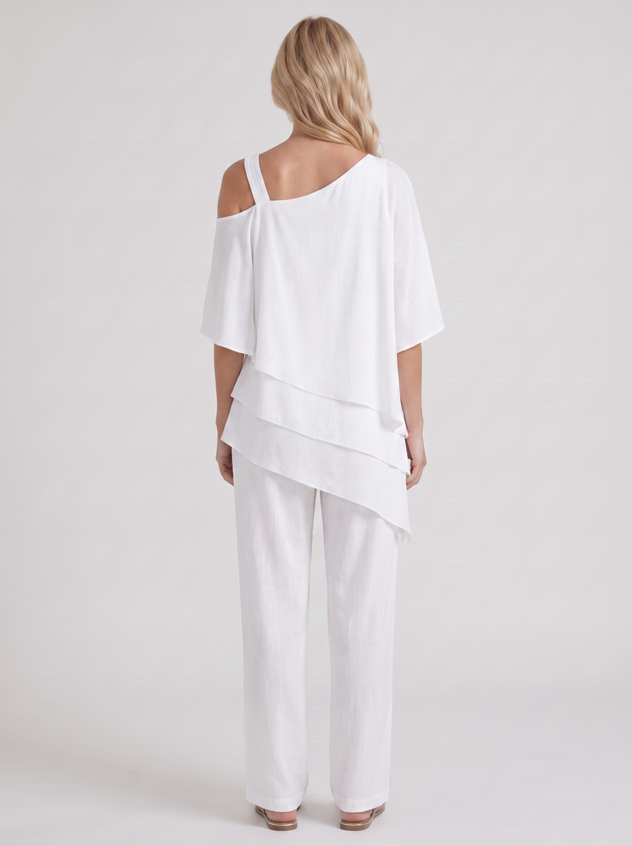Ines Pants Set - White