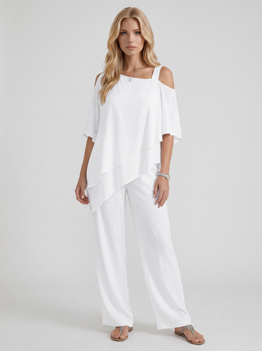 Ines Pants Set - White