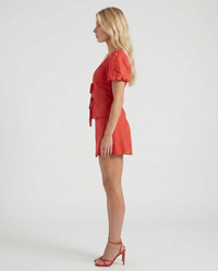 Jenna Blouse Set - Red