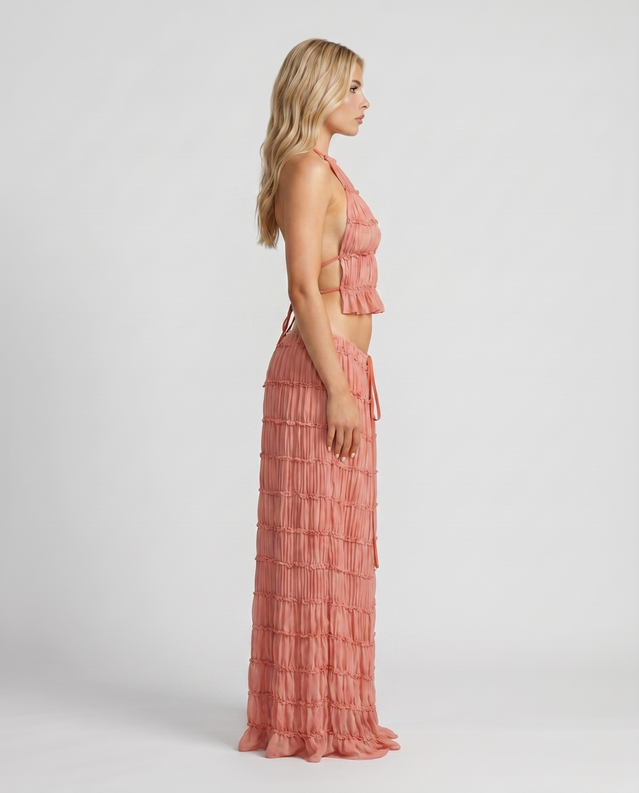 Juliette Halter Set - Peach