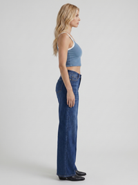 Kaja High Rise Wide Leg Denim Jeans - Dark Blue